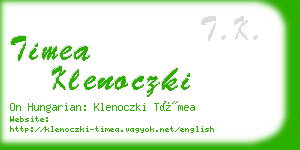 timea klenoczki business card